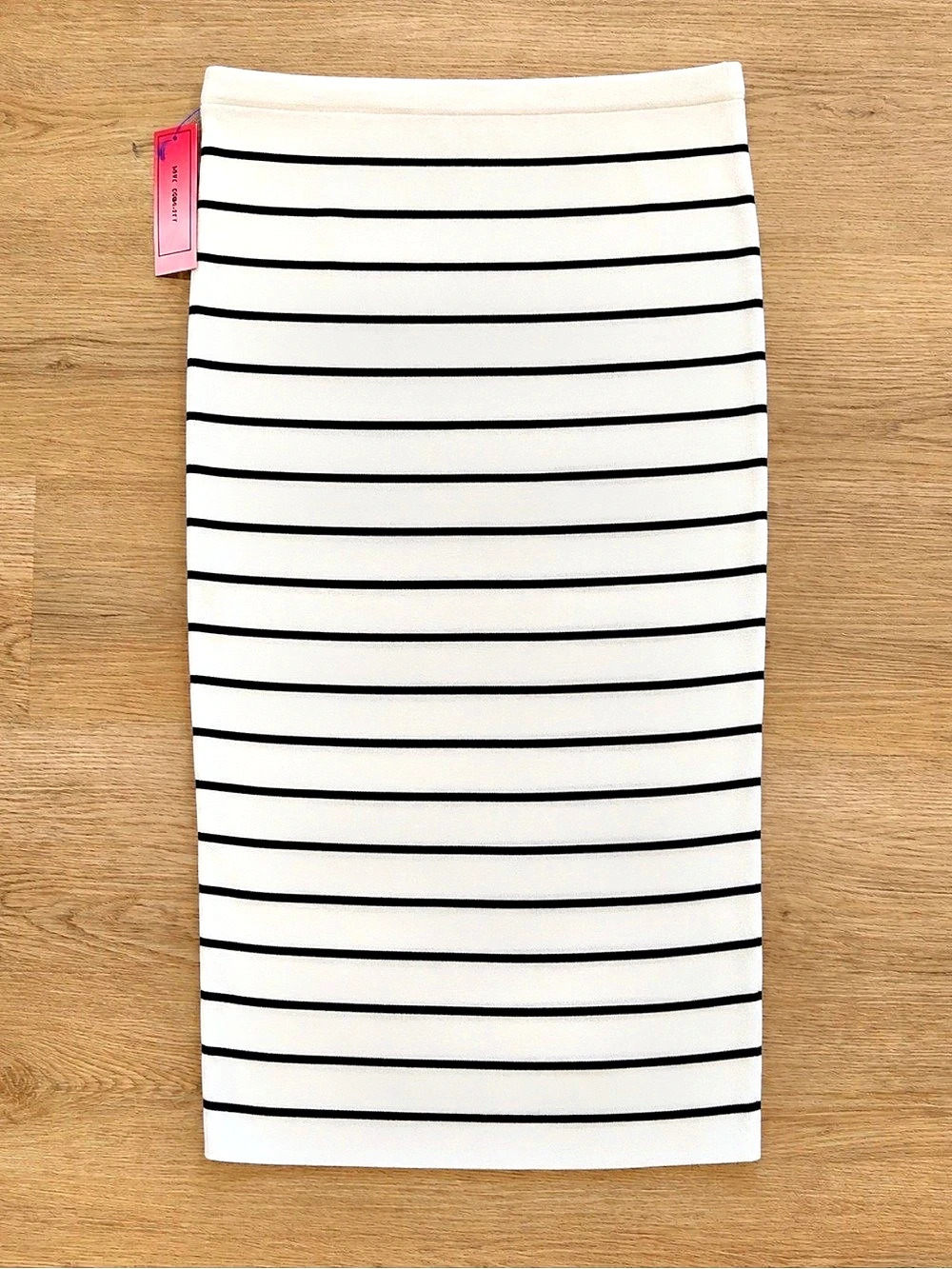 Love Scarlett Striped Midi Skirt in White & Black Large NWT